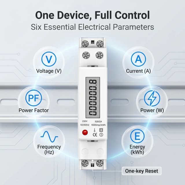 ADD Single Phase DIN Rail Energy Meter