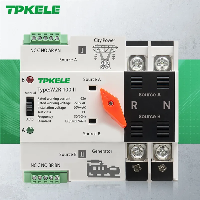 ATS-W2R-2P Dual Power Automatic Transfer Switch