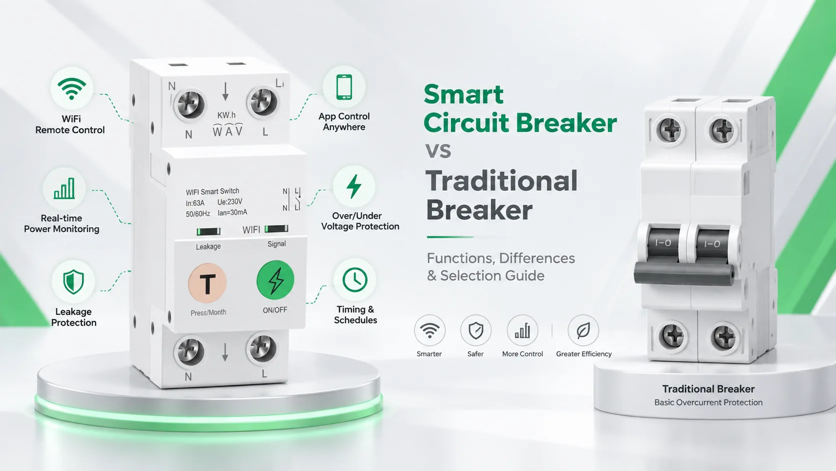 Smart Circuit Breaker vs Traditional Circuit Breaker: Functions, Differences & Selection Guide