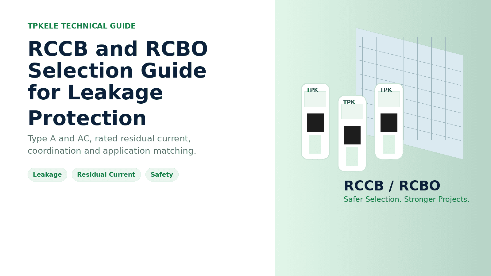 RCCB and RCBO Selection Guide for Leakage Protection